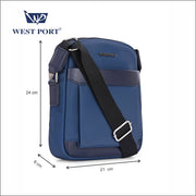 West Port Urban Messenger Crossbody Sling Bag – Smart & Handsfree (URBAN MESSENGER-NAVY)