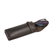 West Port Premium Leather Stylish Protective Eyewear Case For Sunglasses & Spectacles (UUT-AO-01-BROWN)