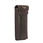 West Port Premium Leather Stylish Protective Eyewear Case For Sunglasses & Spectacles (UUT-AO-01-BROWN)