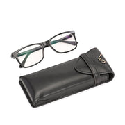West Port Premium Leather Stylish Protective Eyewear Case For Sunglasses & Spectacles (UUT-AO-01-BLACK)