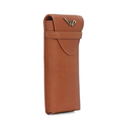West Port Premium Leather Stylish Protective Eyewear Case For Sunglasses & Spectacles (UUT-AO-01-COGNAC)