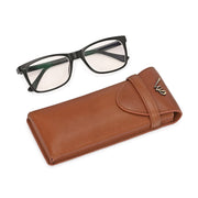 West Port Premium Leather Stylish Protective Eyewear Case For Sunglasses & Spectacles (UUT-AO-01-COGNAC)