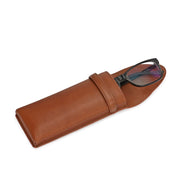 West Port Premium Leather Stylish Protective Eyewear Case For Sunglasses & Spectacles (UUT-AO-01-COGNAC)