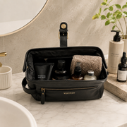 West Port Premium Leather Travel Toiletry Bag (UUT-AO-02-BLACK)