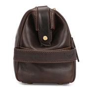 West Port Premium Leather Travel Toiletry Bag (UUT-AO-02-BROWN)