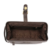 West Port Premium Leather Travel Toiletry Bag (UUT-AO-02-BROWN)