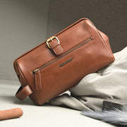 West Port Premium Leather Travel Toiletry Bag (UUT-AO-02-COGNAC)