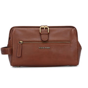 West Port Premium Leather Travel Toiletry Bag (UUT-AO-02-COGNAC)