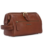 West Port Premium Leather Travel Toiletry Bag (UUT-AO-02-COGNAC)