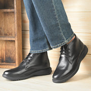 West Port Men Black Leather Chukka Boots (V-STAR-80-BLACK)