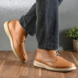 West Port Men Tan Leather Chukka Boots (V-STAR-80-TAN)