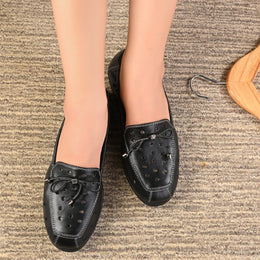 Women Premium Leather Slip On Flexible Loafer (W-Angel-50-Black)
