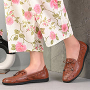 Women Premium Leather Slip On Flexible Loafer (W-Angel-50-Chestnut)