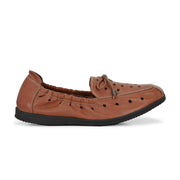 Women Premium Leather Slip On Flexible Loafer (W-Angel-50-Chestnut)