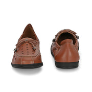 Women Premium Leather Slip On Flexible Loafer (W-Angel-50-Chestnut)