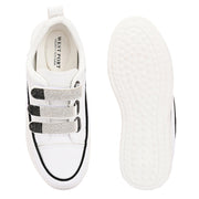 Women Crystal Embellished Velcro Straps Platform Sneakers (W-ATF-25-WHITE)
