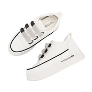 Women Crystal Embellished Velcro Straps Platform Sneakers (W-ATF-25-WHITE)