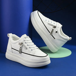 Women Chunky Lace-Up Sneakers (W-ATF-26-WHITE)