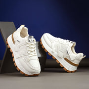 Women Chunky Lace-Up Sneakers (W-ATF-27-WHITE)