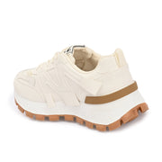 Women Chunky Lace-Up Sneakers (W-ATF-27-WHITE)