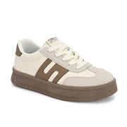 Women Chunky Lace-Up Sneakers (W-ATF-28-BEIGE)