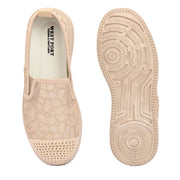 Women Lace Slip On Casual Sneakers (W-ATF-30-BEIGE)