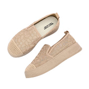 Women Lace Slip On Casual Sneakers (W-ATF-30-BEIGE)