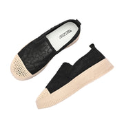 Women Lace Slip On Casual Sneakers (W-ATF-30-BLACK)
