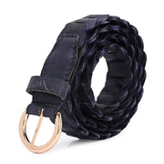West Port Women’s Blue Braided Scalloped Leather Belt (W-BT-LE-03-BLUE)
