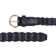 West Port Women’s Blue Braided Scalloped Leather Belt (W-BT-LE-03-BLUE)