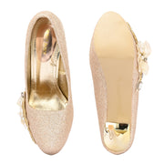 Women Glitter Stiletto Pumps (W-KI-02-GOLD)