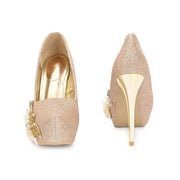 Women Glitter Stiletto Pumps (W-KI-02-GOLD)