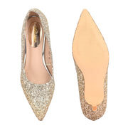 Women Glitter Pointed-Toe Pumps (W-KI-03-GOLD)