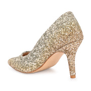Women Glitter Pointed-Toe Pumps (W-KI-03-GOLD)