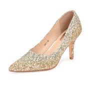 Women Glitter Pointed-Toe Pumps (W-KI-03-GOLD)