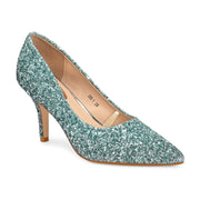 Women Glitter Pointed-Toe Pumps (W-KI-03-GREEN)