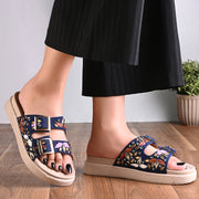 West Port Women Double Strap Comfort Slides (W-SHI-129-NAVY)
