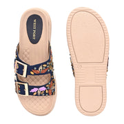 West Port Women Double Strap Comfort Slides (W-SHI-129-NAVY)