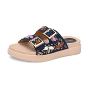 West Port Women Double Strap Comfort Slides (W-SHI-129-NAVY)