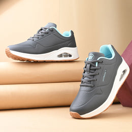 Women Grey Air-Cushion Sports Sneakers (W-ST-17-GREY)