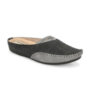 Women Black & Grey Comfort Slip-On Flats (W-ST-18-BLACK)