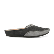 Women Black & Grey Comfort Slip-On Flats (W-ST-18-BLACK)