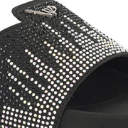 West Port Women Black Embellished Comfort Slide Sandals (W-STARDUST-20-BLACK-MULTI)
