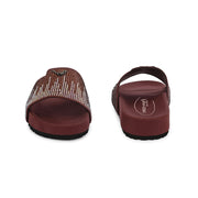 West Port Women Brown Embellished Comfort Slide Sandals (W-STARDUST-20-BROWN-MULTI)