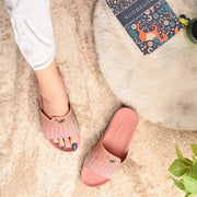West Port Women Pink Embellished Comfort Slide Sandals (W-STARDUST-20-PINK-MULTI)