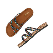 Women Colorful Strap Sandals - Premium Collection (W-UV-01-BLACK-MULTI)