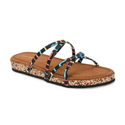 Women Colorful Strap Sandals - Premium Collection (W-UV-01-BLACK-MULTI)