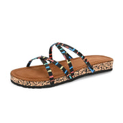 Women Colorful Strap Sandals - Premium Collection (W-UV-01-BLACK-MULTI)