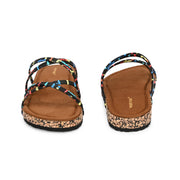 Women Colorful Strap Sandals - Premium Collection (W-UV-01-BLACK-MULTI)