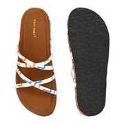 Women Colorful Strap Sandals - Premium Collection (W-UV-01-WHITE-MULTI)